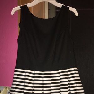 Black dress with Chevron print skirt attached
